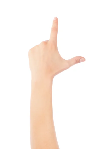 Mâna feminină pe fundalul izolat — Fotografie, imagine de stoc