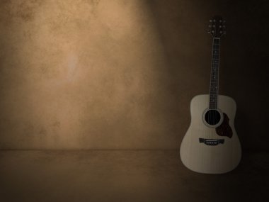 Eski arkaplanda klasik gitar