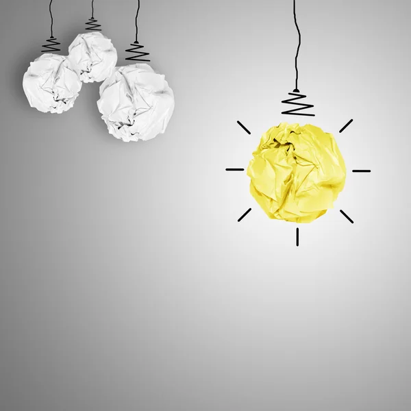 Light bulb crumpled paper as creative concept — Stock Photo, Image