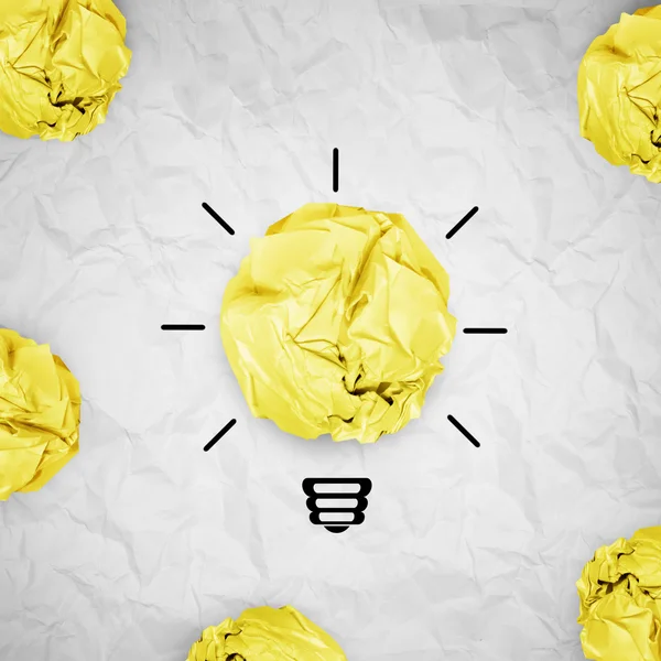 Light bulb crumpled paper as creative concept — Stock Photo, Image