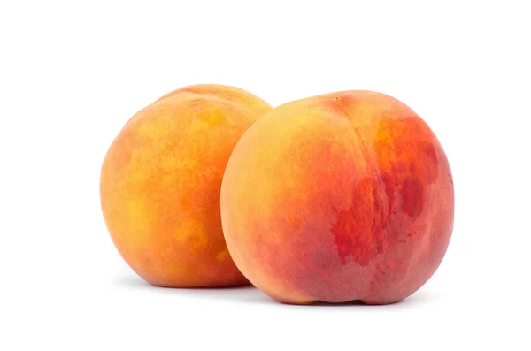 Ripe peach fruit isolated on white background cutout — Stock Photo, Image