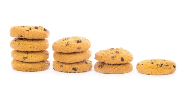 Biscoitos de pastelaria caseiros de chocolate isolados em fundo branco — Fotografia de Stock