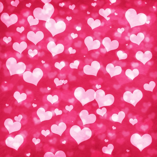 Glänzende Herzen bokeh Licht Valentinstag Hintergrund — Stockfoto
