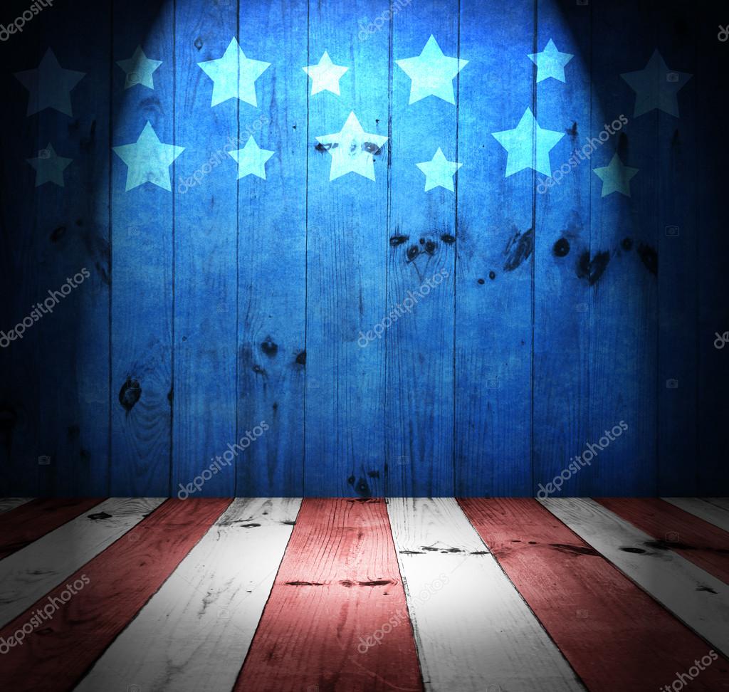 Fondo de estilo USA - mesa de madera vacía para montajes de exhibición