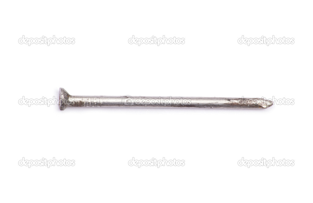 metal nail head isolated on white