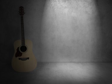 Eski arkaplanda klasik gitar