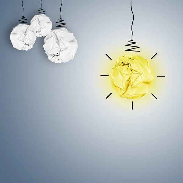 Light bulb crumpled paper as creative concept — Stock Photo, Image