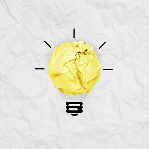 Light bulb crumpled paper as creative concept — Stock Photo, Image