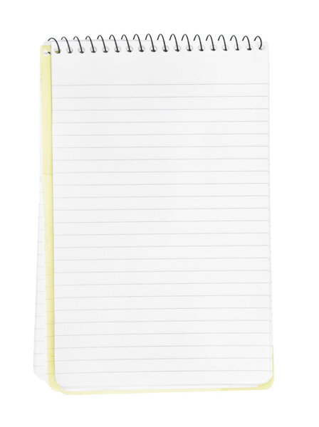 Open and blank pages of a notebook