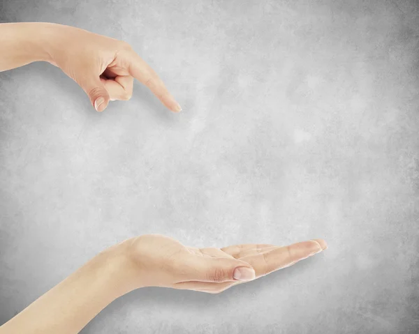 Hand on wall background — Stock Photo, Image