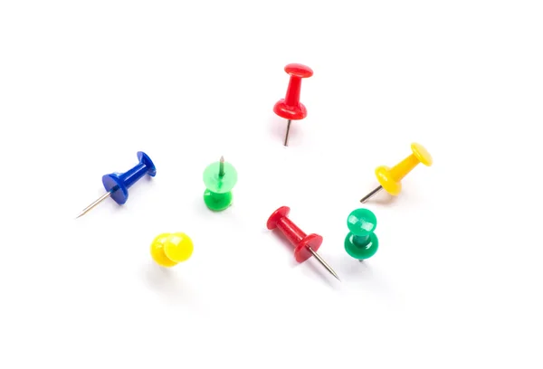 Set van push pins in verschillende kleuren — Stockfoto