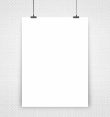 bir duvarda beyaz poster