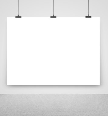 bir duvarda beyaz poster