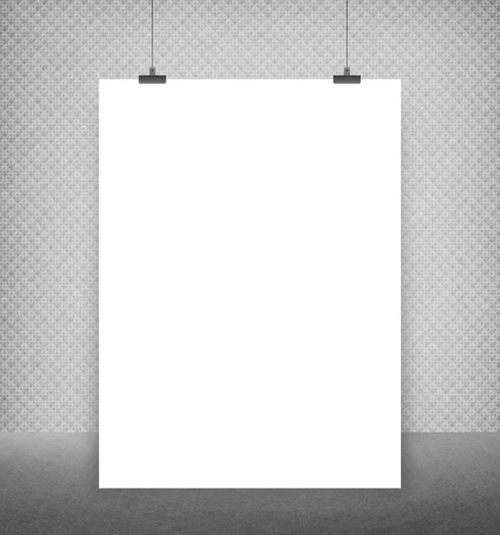 White poster on a wall — Stock Photo, Image