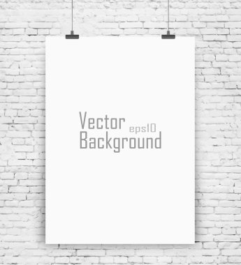 Beyaz bir poster. vektör arka plan.
