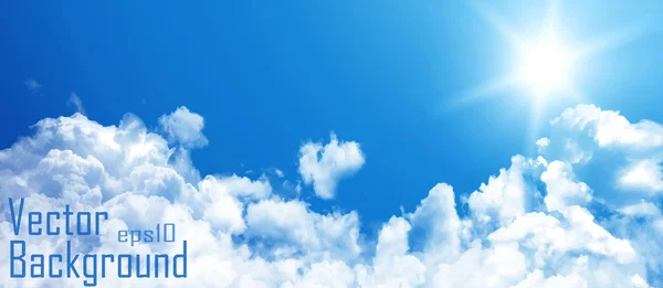 Голубое небо с облаками. Векторный фон. — стоковый вектор