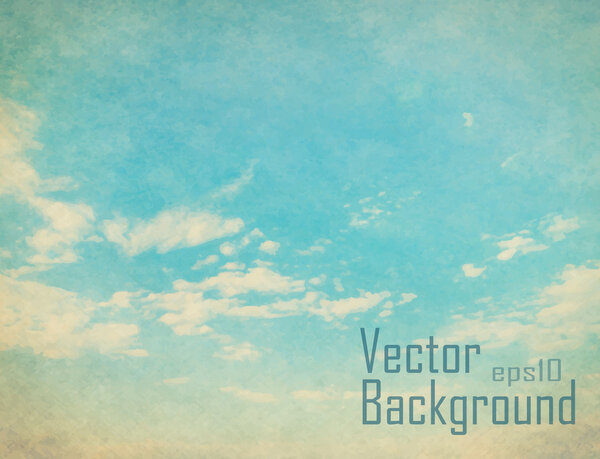 Vector retro sky. Vintage vector background.