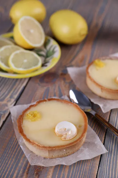 Lemon Tartlets Lemons Varente Glass Jar — Stock Photo, Image