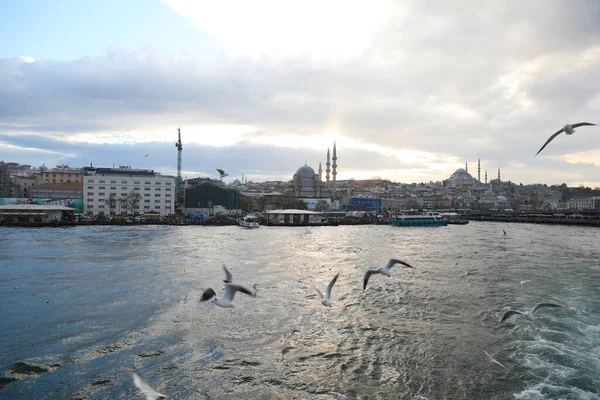 Viaje Barco Por Cuerno Oro Estambul Turquía Diciembre 2021 — Foto de Stock