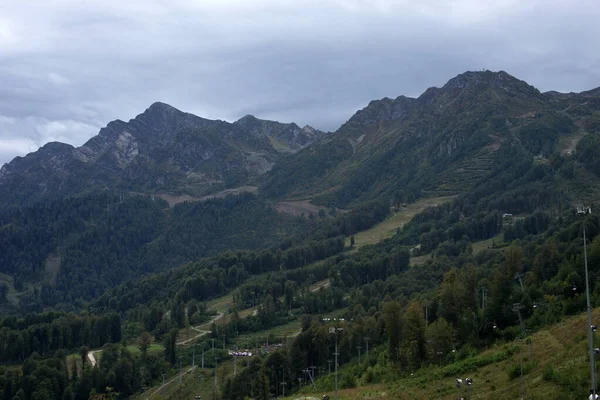 Paysage Montagneux Rosa Khutor Krasnaya Polyana Russie Sotchi Automne 2021 — Photo