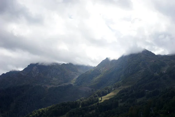 Paisaje Montaña Rosa Khutor Krasnaya Polyana Rusia Sochi Otoño 2021 — Foto de Stock