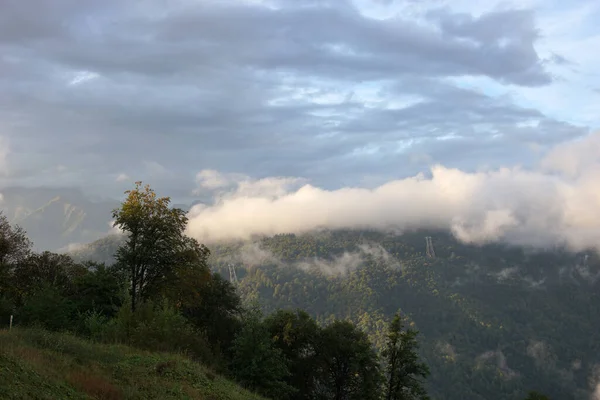 Paisaje Montaña Rosa Khutor Krasnaya Polyana Rusia Sochi Otoño 2021 —  Fotos de Stock