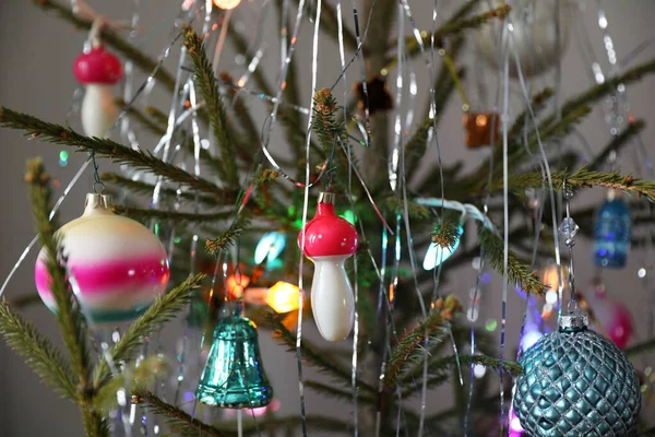 Arbre Vivant Avec Jouets Pour Nouvel Noël — Photo