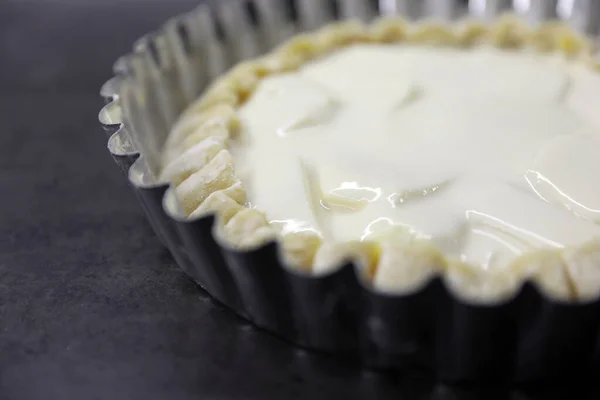 Homemade Apple Pie Sour Cream Baking Dish — Stock Photo, Image