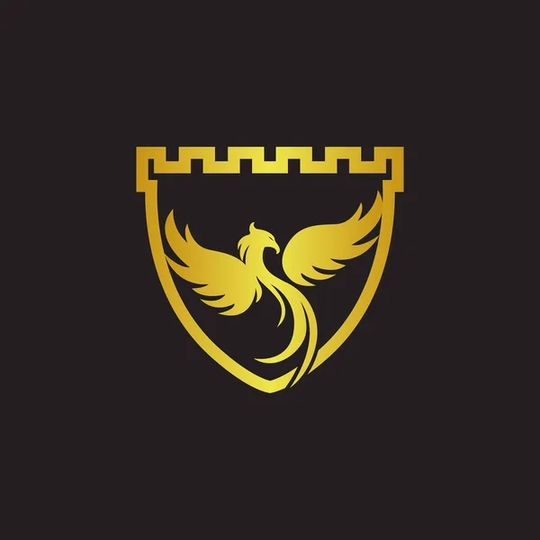 Phoenix Shield Logo Fakon Icon Vector Eps — стоковый вектор