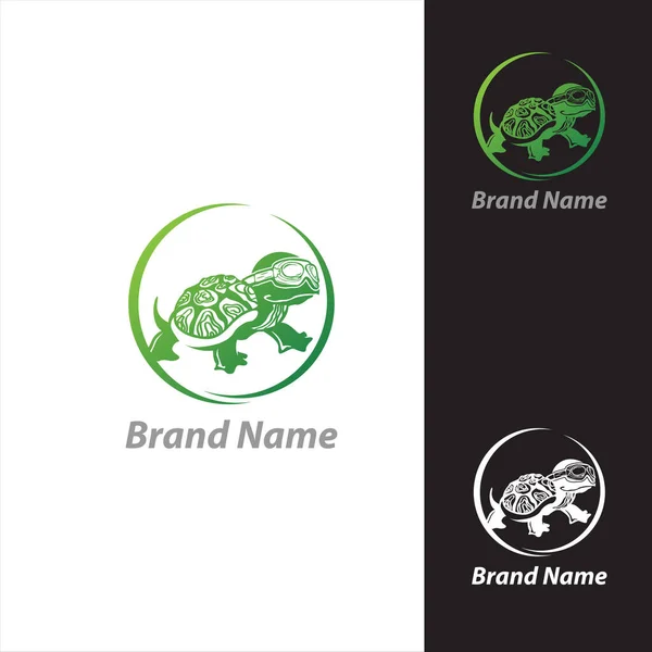 Schildkröte Mit Brille Lieferung Nahrung Isolated Logo Vector Business Company — Stockvektor