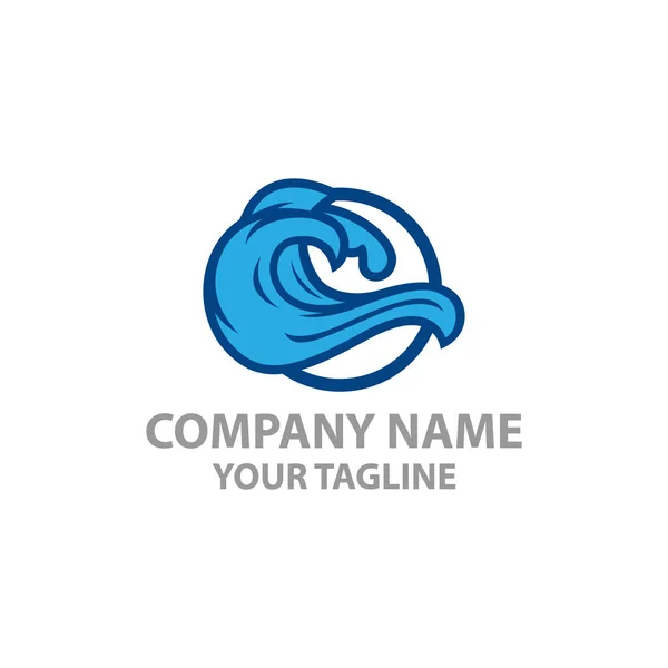 Ícone Onda Água Vetor Ilustração Logotipo Projeto Logotipo Onda Azul —  Vetores de Stock