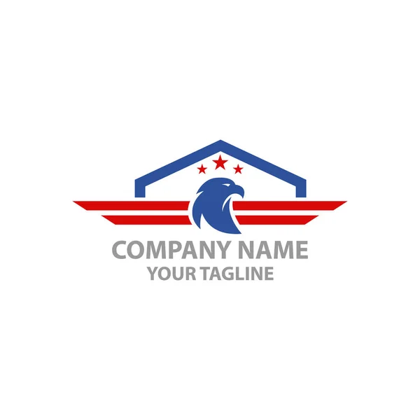 American Military Home Real Estate Logo Design Eps — Stockvektor