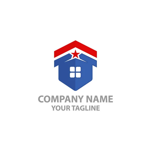 American Military Home Real Estate Logo Design Eps — Stockvektor