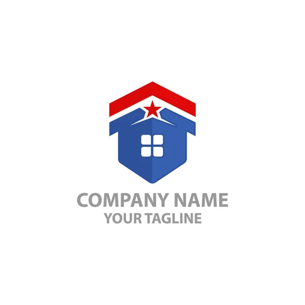 American Military Home Real Estate Logo Design Eps — ストックベクタ