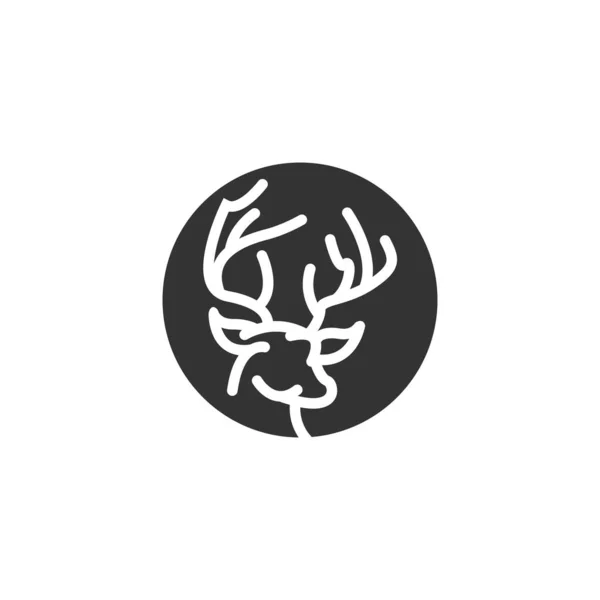 Натхнення Дизайну Логотипу Оленів Голова Оленя Олень Монолітного Дизайну Логотипу — стоковий вектор