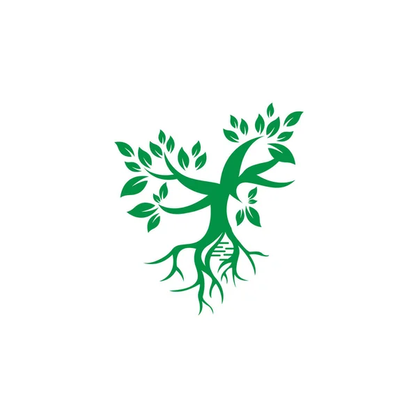 Helix Dna Tree Logo Design Vektorsymbol Einfaches Zeichen Natur Dna — Stockvektor