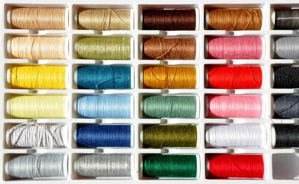 Embroidery yarn bobbins — Stock Photo, Image