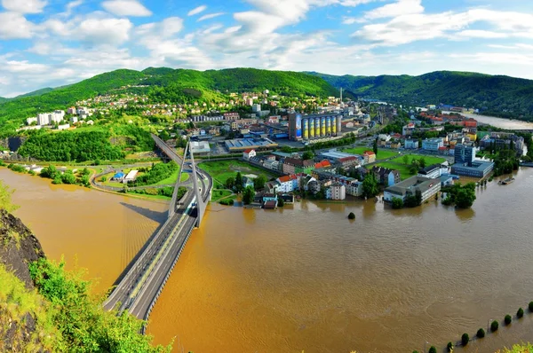 Alluvione in Aussig — Foto Stock