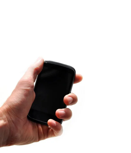 Mão com telefone inteligente — Fotografia de Stock