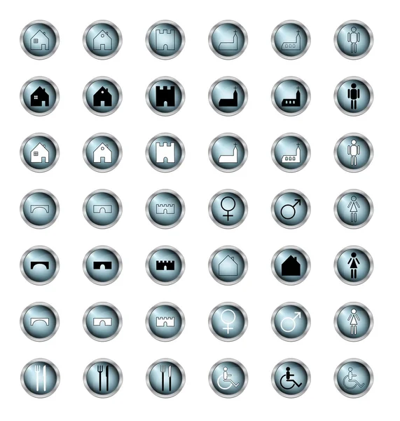Set of icon in buttons — Stock Photo, Image
