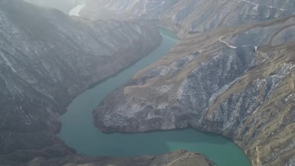 Sobrevoar Sulak Canyon Vídeo Cinematográfico Drone — Vídeo de Stock