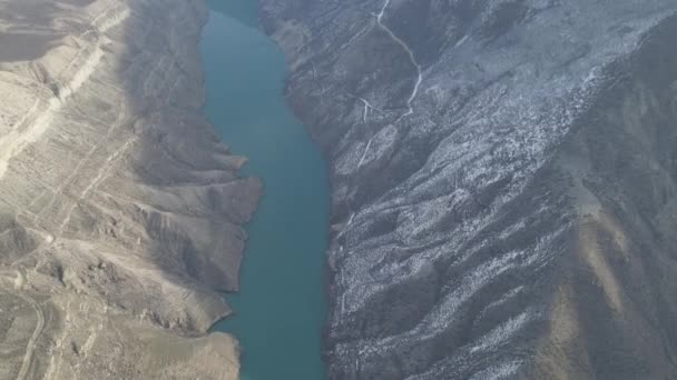 Cinematic Video Drone Sulak River Aerial Survey Sulak Canyon — Stock Video