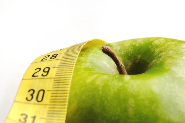Manzana y cinta métrica para un estilo de vida saludable 3 —  Fotos de Stock
