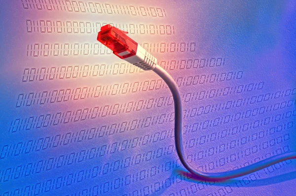 Ethernet-kabel med siffror bakgrund — Stockfoto