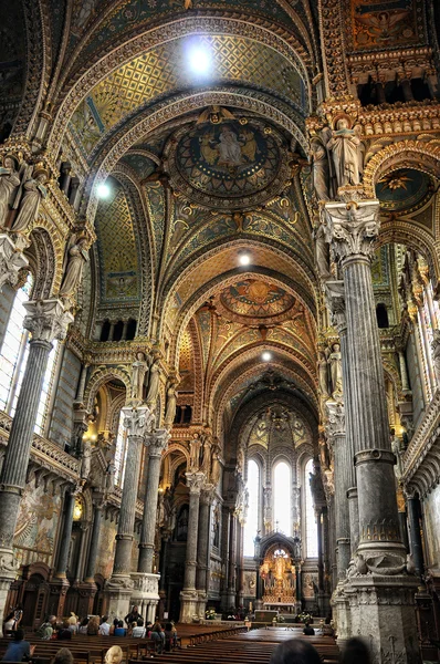 Overview Basilica of Notre-Dame de Fourviere — Stock Photo, Image