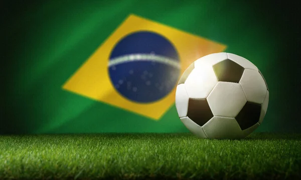 브라질 고전적 깃발로 구성되어 앞모습 — 스톡 사진