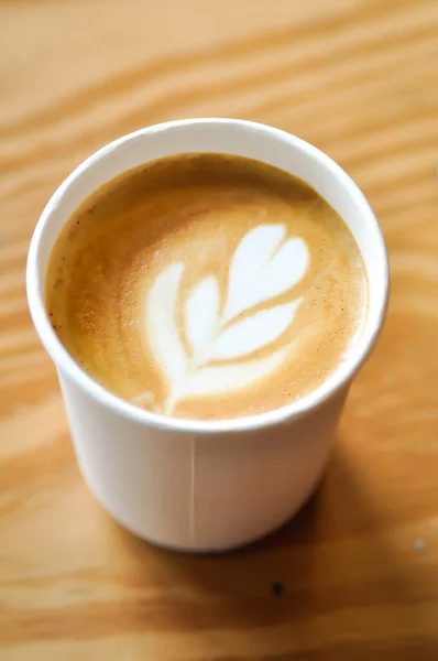 Ζεστό Καφέ Καπουτσίνο Καφέ Καφέ Latte Για Σερβίρισμα — Φωτογραφία Αρχείου