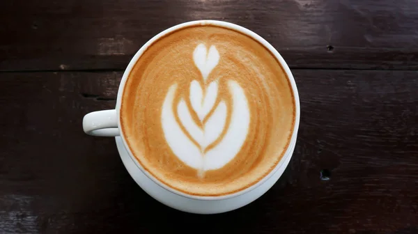 Gorąca Kawa Kawa Cappuccino Lub Kawa Latte Serwowania — Zdjęcie stockowe
