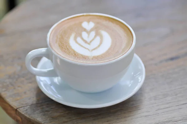 Hete Koffie Cappuccino Koffie Latte Koffie Platte Witte Koffie — Stockfoto
