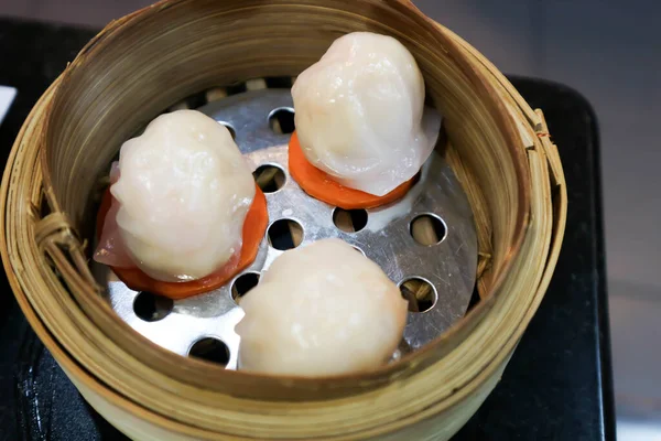 Snacks Chinos Con Camarones Rellenos Dim Sum Dumpling Chino Dumpling — Foto de Stock